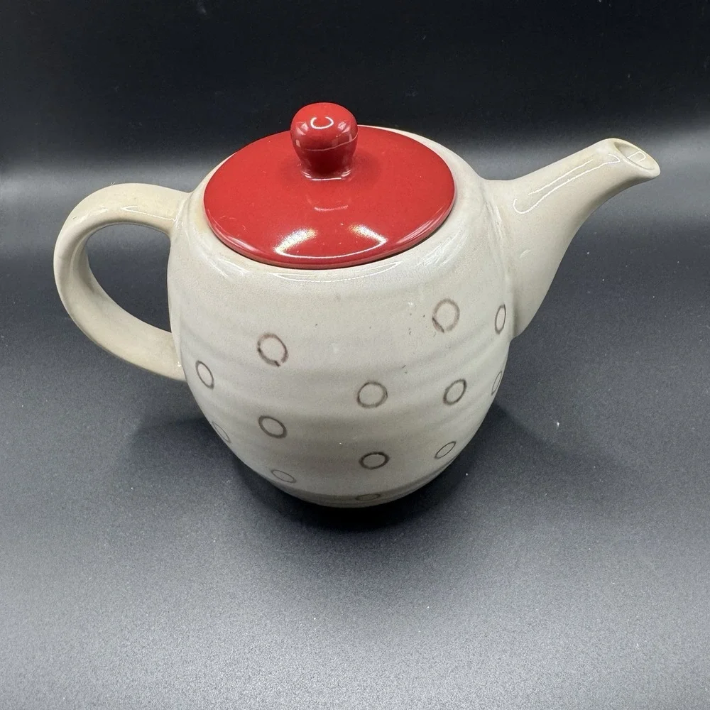 Pier 1 Elemental Tea Set. Teapot & 3 Different Color Cups